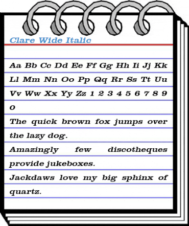 Clare Wide Italic Font