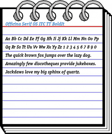 Officina Serif OS ITC TT BoldIt Font