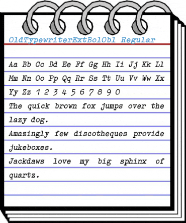 OldTypewriterExtBolObl Regular Font
