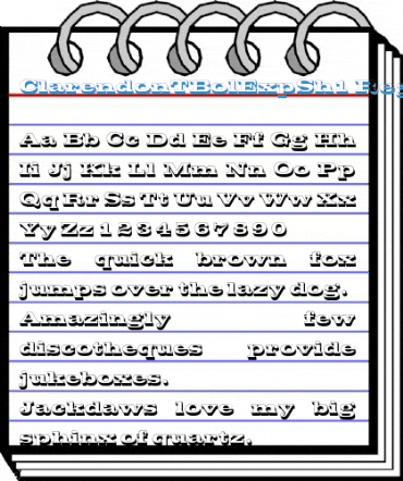 ClarendonTBolExpSh1 Regular Font