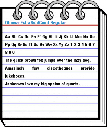 Olnova-ExtraBoldCond Regular Font