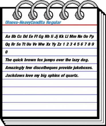 Olnova-HeavyCondIta Regular Font