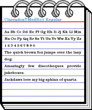 ClarendonTMedRo1 Regular Font