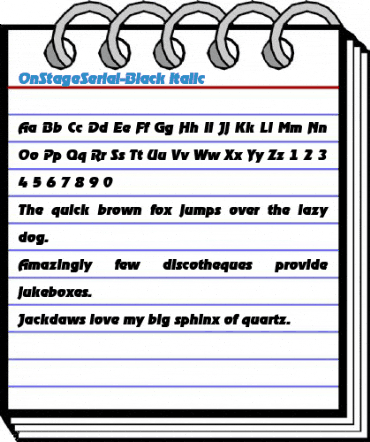 OnStageSerial-Black Italic Font