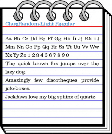 ClareRandom-Light Regular Font