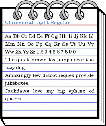ClareSerial-Light Regular Font