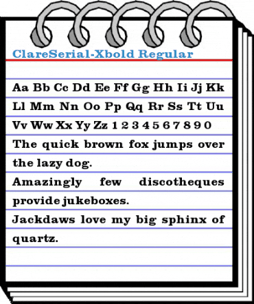 ClareSerial-Xbold Regular Font