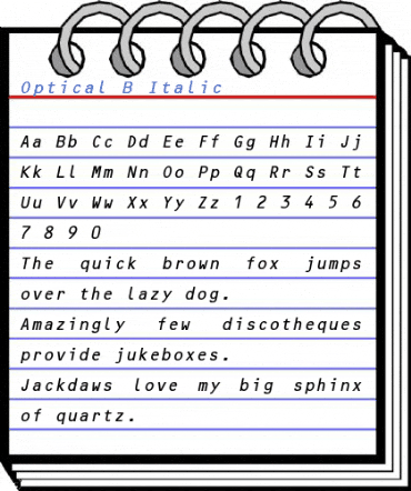 Optical B Italic Font