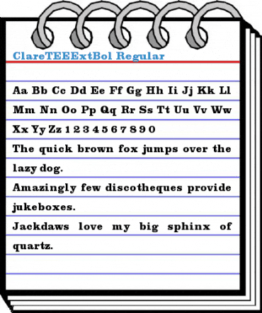 ClareTEEExtBol Font