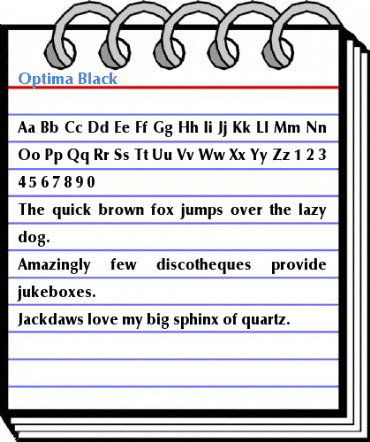 Optima Black Font