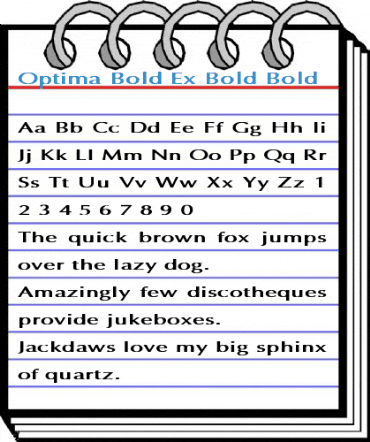 Optima Bold Ex Bold Bold Font