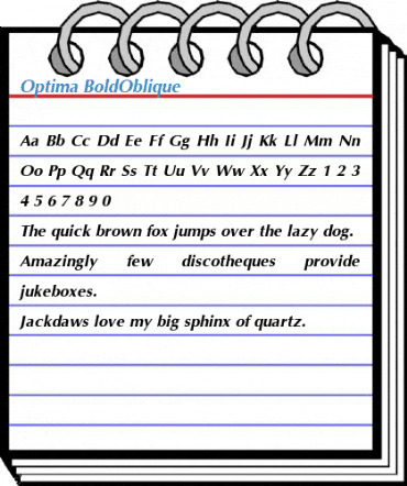 Optima BoldOblique Font