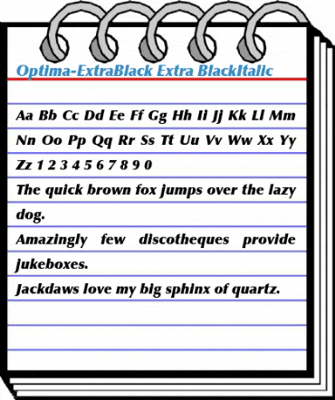 Optima-ExtraBlack Extra BlackItalic Font
