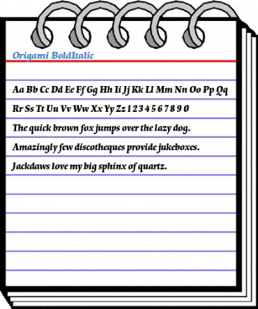 Origami BoldItalic Font