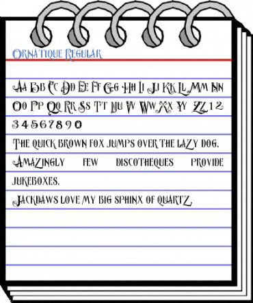 Ornatique Regular Font
