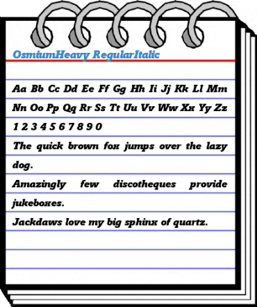 OsmiumHeavy RegularItalic Font