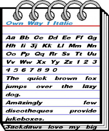 Own Way 1 Italic Font