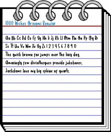 1000 Wishes Origami Regular Font