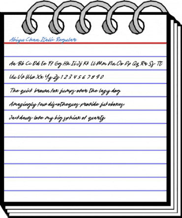 Abiyu Chan Italic Regular Font