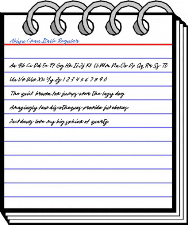 Abiyu Chan Italic Regular Font