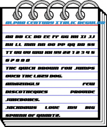 Alpha Century Italic Regular Font