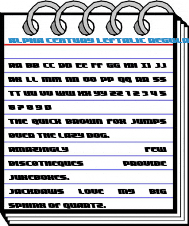 Alpha Century Leftalic Regular Font