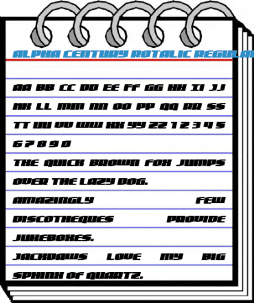 Alpha Century Rotalic Regular Font