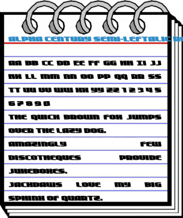 Alpha Century Semi-Leftalic Regular Font
