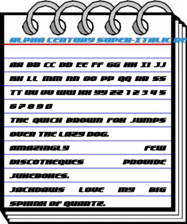 Alpha Century Super-Italic Regular Font