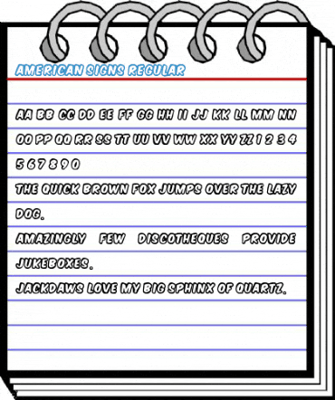 American Signs Regular Font