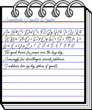 Ameyallinda Signatur Regular Font