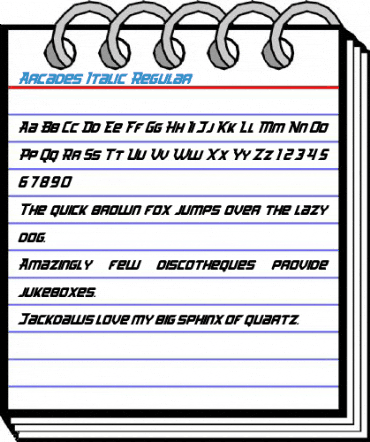 Arcades Italic Regular Font