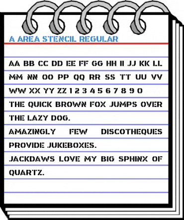 a Area Stencil Regular Font