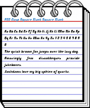 P22 Cusp Square Slant Square Slant Font