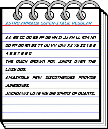 Astro Armada Super-Italic Regular Font