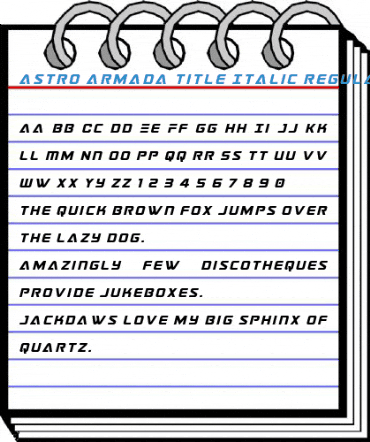 Astro Armada Title Italic Regular Font