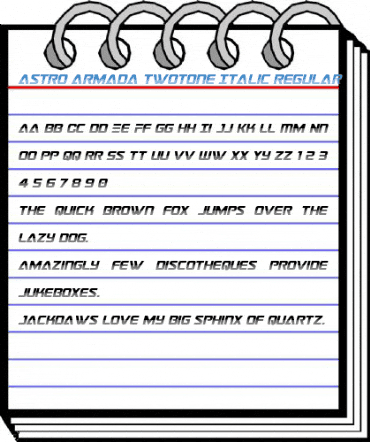 Astro Armada Twotone Italic Regular Font