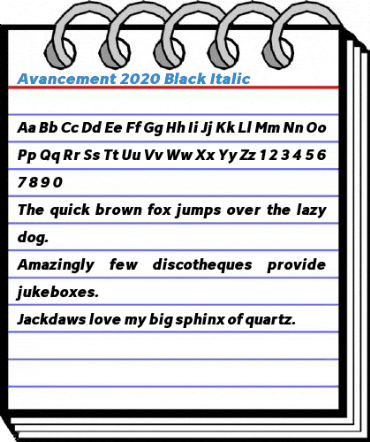 Avancement 2020 Black Italic Font