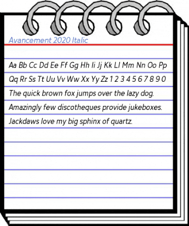 Avancement 2020 Italic Font