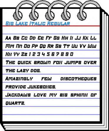 Big Lake Italic Regular Font