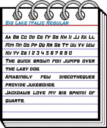 Big Lake Italic Regular Font