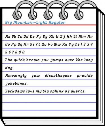 Big Mountain-Light Regular Font