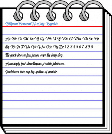 BillyanaPersonalUseOnly Regular Font