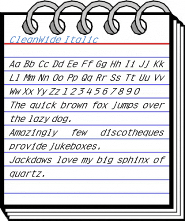 CleanWide Italic Font