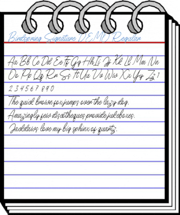 Birdspring Signature DEMO Regular Font