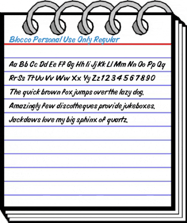 Blocco Personal Use Only Regular Font