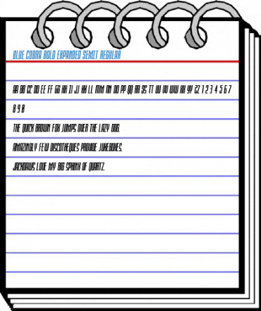 Blue Cobra Bold Expanded SemIt Regular Font