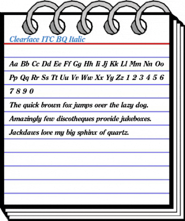 Clearface ITC BQ Italic Font