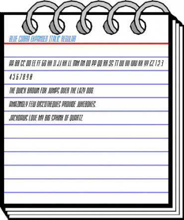 Blue Cobra Expanded Italic Regular Font
