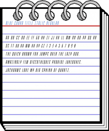 Blue Cobra Title Italic Regular Font